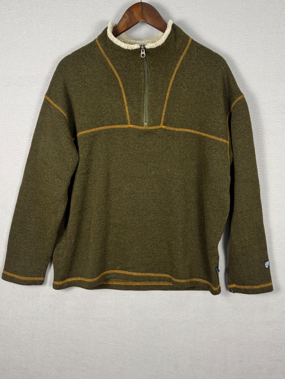 Kuhl Mens L Alfpaca Fleece Quarter Zip Pullover Green L